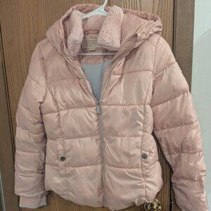 Michael Kors Hooded Puffer Winter Coat Pink-Girls Size 14